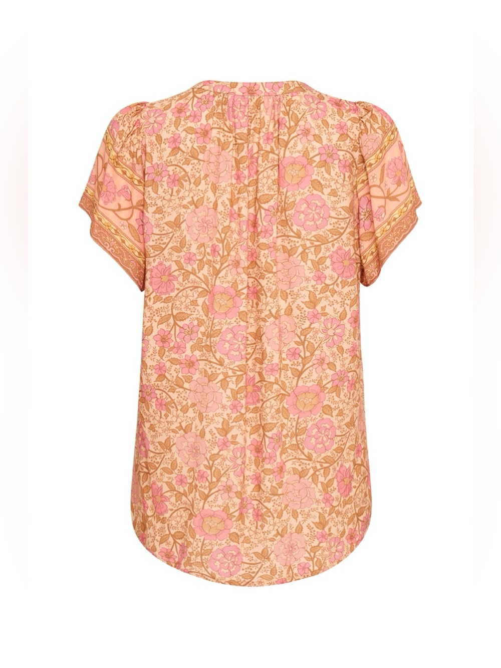 SPELL 🌾 $159 Love Story Short Sleeve Blouse 🍑 Peach Blossom 🌾 NWOT 🌸 SMALL - Picture 7 of 12